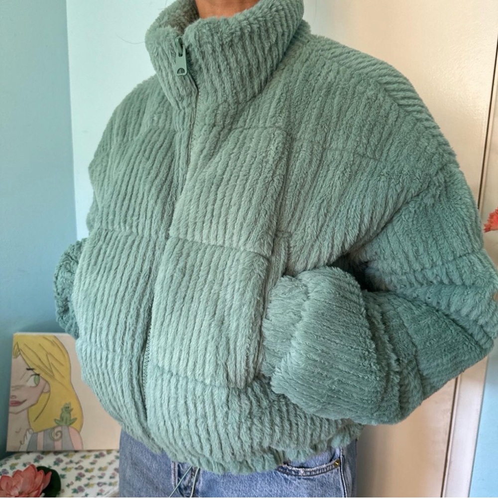 Urban Outfitters Green Puffer Jacket